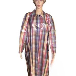 Paula Sweet ~ Women’s Medium ~ Plaid ~ Multi-Colors ~ Trench/Rain/Wind Coat